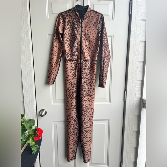 Good American Reversible Catsuit XS/S Leopard & Black Stretch Jumpsuit - Picture 3 of 12
